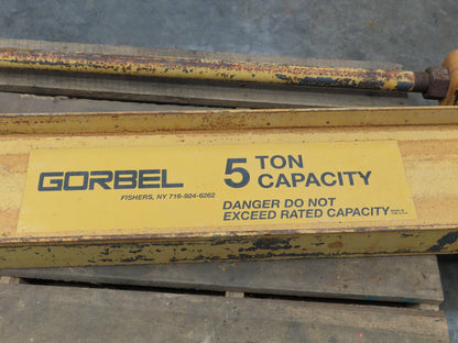 Gorbel 5 Ton Wall Mount Cantilever Work Station Jib Crane 10' Span 200° Rotation
