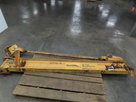 Gorbel 5 Ton Wall Mount Cantilever Work Station Jib Crane 10' Span 200° Rotation