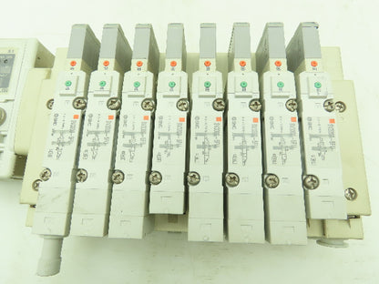 SMC SV Series 8-Station Manifold w/EX600 Serial Interface 24VDC Solenoid Valves