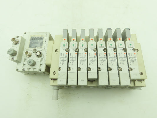 SMC SV Series 8-Station Manifold w/EX600 Serial Interface 24VDC Solenoid Valves