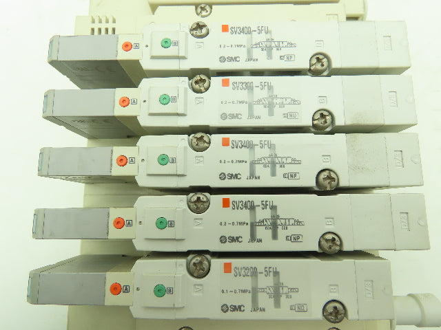 SMC SV Series 6-Station Manifold w/EX600 Serial Interface 24VDC Solenoid Valves