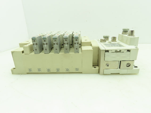 SMC SV Series 6-Station Manifold w/EX600 Serial Interface 24VDC Solenoid Valves