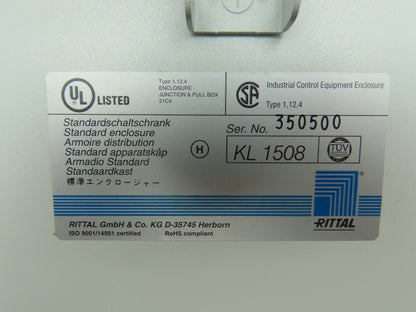 Rittal KL1508 Electrical Enclosure Terminal Box w/Backplate Gray 400x200x120mm