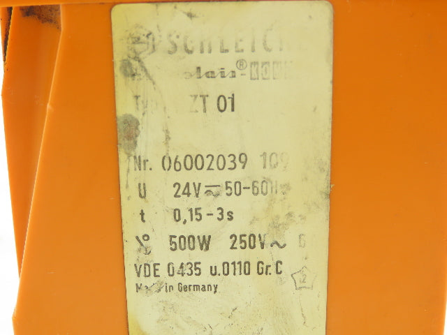 Schleicher KZT01 Safety Module .5 To 3 Second Delay 24V 50-60 Hz
