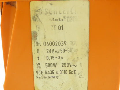 Schleicher KZT01 Safety Module .5 To 3 Second Delay 24V 50-60 Hz