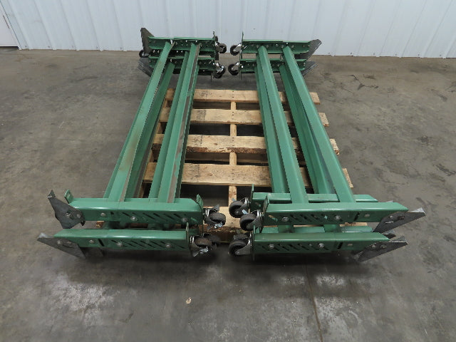 64" Wide H-Stand Conveyor Leg Supports on Caster Wheels 24"-32" Height  Lot of 8