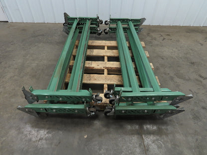 64" Wide H-Stand Conveyor Leg Supports on Caster Wheels 24"-32" Height  Lot of 8