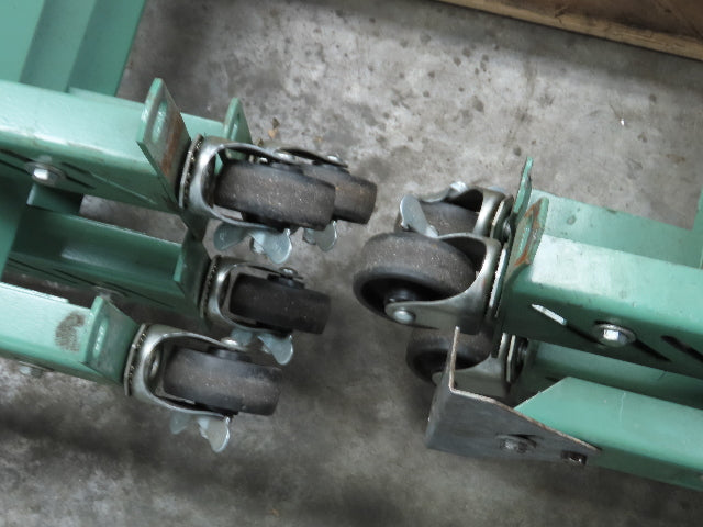64" Wide H-Stand Conveyor Leg Supports on Caster Wheels 24"-32" Height  Lot of 8