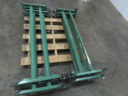64" Wide H-Stand Conveyor Leg Supports on Caster Wheels 24"-32" Height  Lot of 8