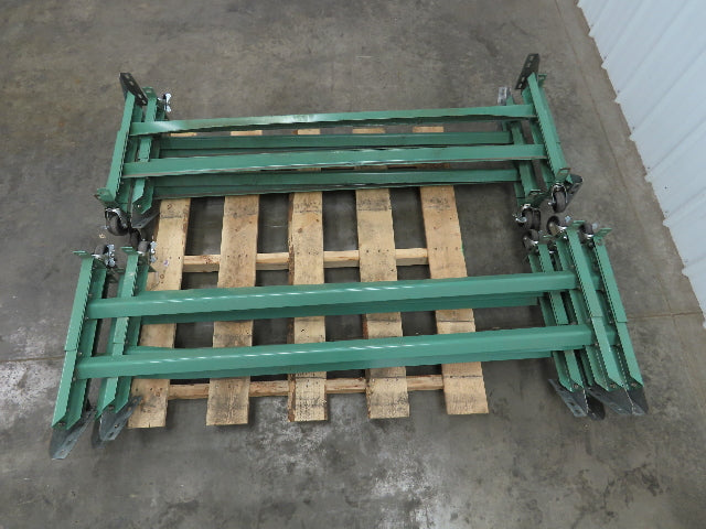 64" Wide H-Stand Conveyor Leg Supports on Caster Wheels 24"-32" Height  Lot of 8