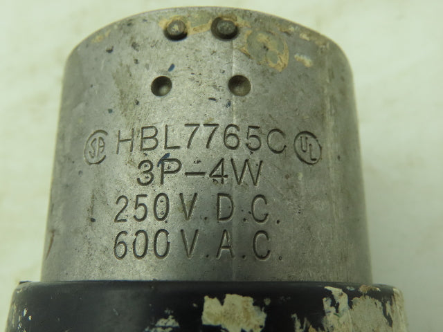 Hubbell HBL7765C Twist Lock Plug 50A 3P-4W 600VAC 250VDC