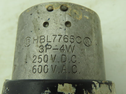 Hubbell HBL7765C Twist Lock Plug 50A 3P-4W 600VAC 250VDC