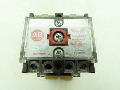 Allen Bradley 700-PK200B11 Relay Contactor Master Control AC Relay Direct Drive