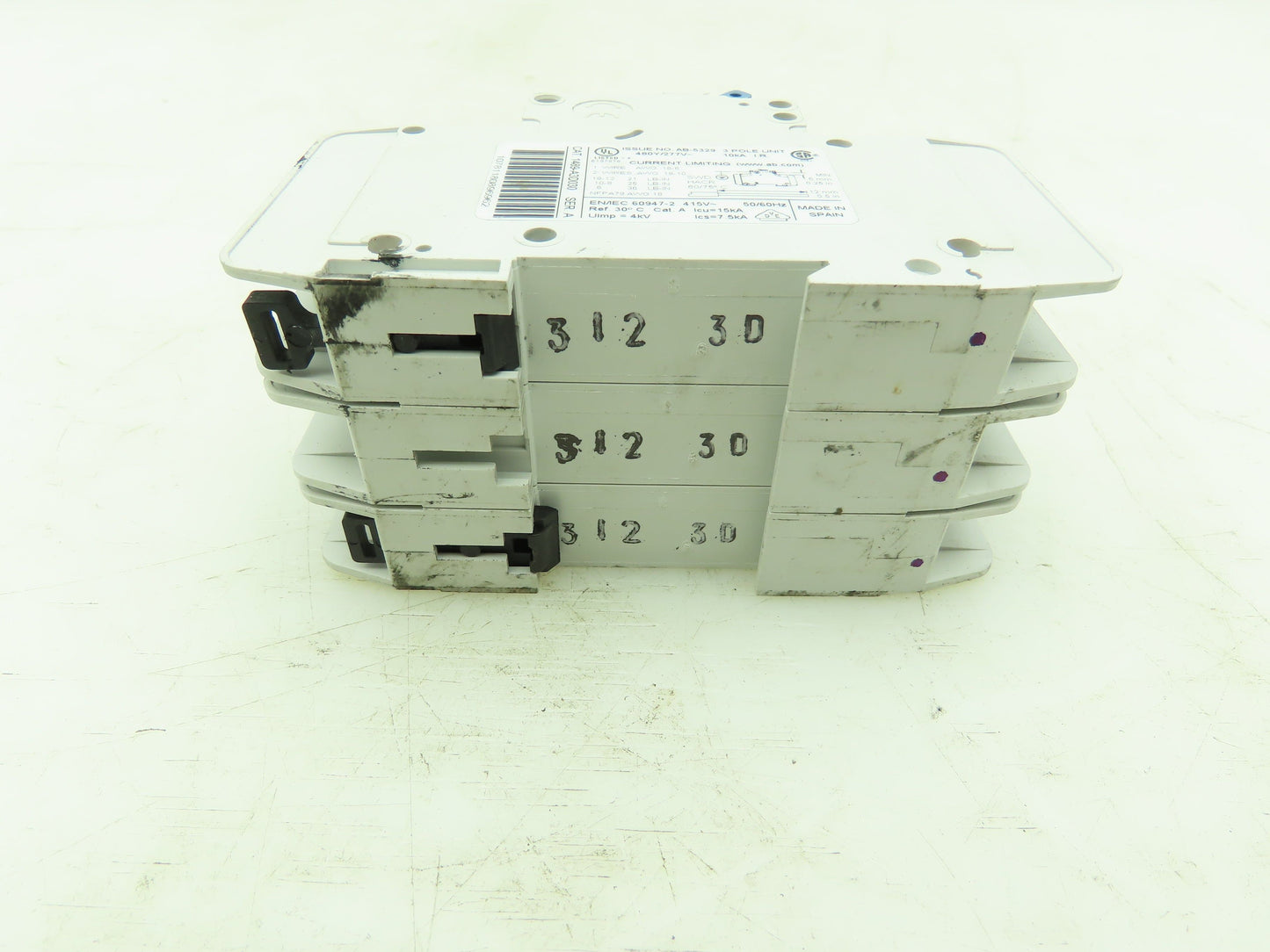 Allen Bradley 1489-A3D030 Circuit Breaker 3A 3 Pole 480Y/277 VAC Ser A Lot of 3