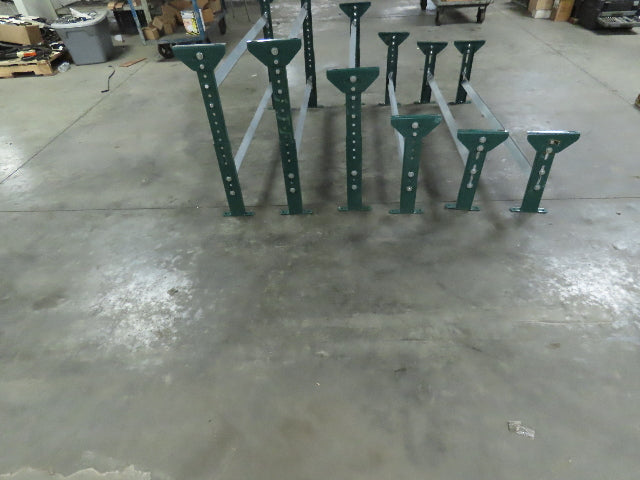 H-Stand 54" Incline Conveyor Leg Supports Green 16"-41" Adj Height  Lot of 6