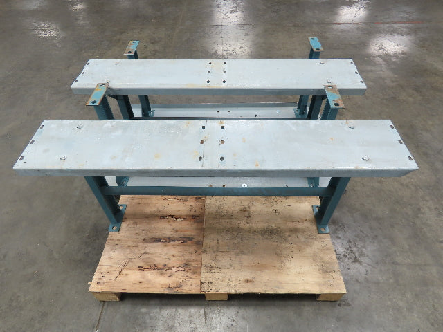 40" Wide Conveyor Leg Stationary Floor Support Blue 19-29" Adj Height  Lot of 4