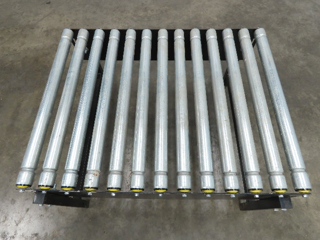 Interroll 29"W Grooved Roller Conveyor 38"L End Section  Lot of 3