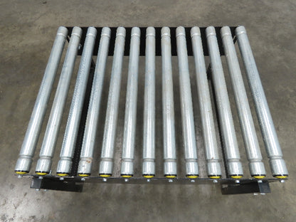 Interroll 29"W Grooved Roller Conveyor 38"L End Section  Lot of 3