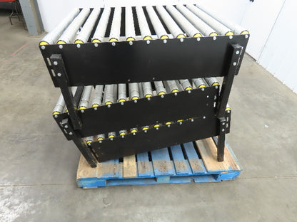 Interroll 29"W Grooved Roller Conveyor 38"L End Section  Lot of 3