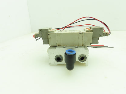 SMC SY5240-5L0 Solenoid Spool Valve Manifold 2 Position Double Acting 24VDC