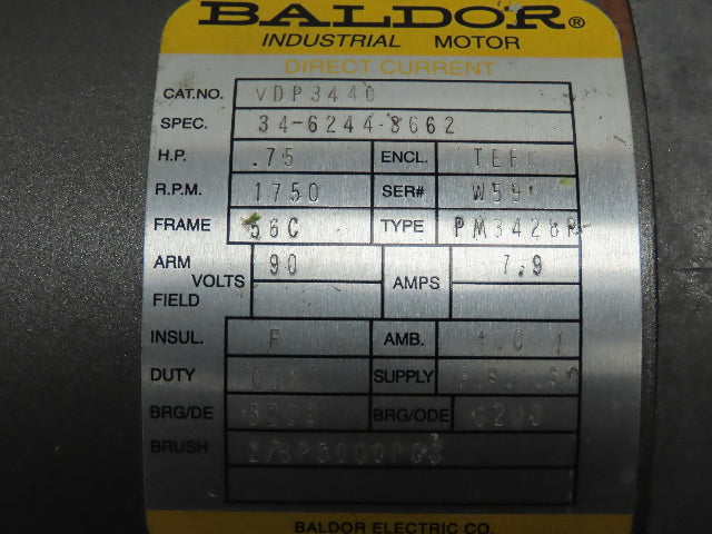 MGS Stober ComTrac Gearmotor 90VDC .75Hp 28:1 C Series Inline Reducer 62 RPM 56C