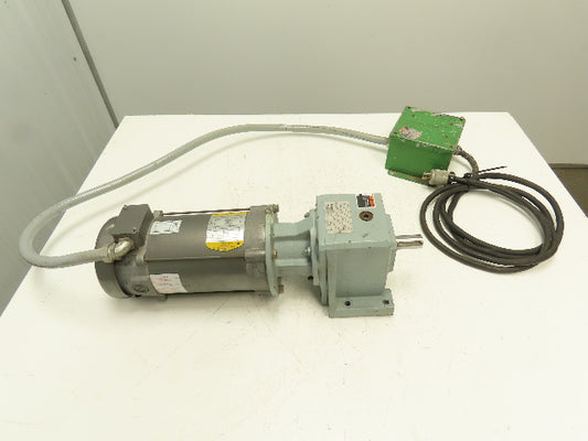 MGS Stober ComTrac Gearmotor 90VDC .75Hp 28:1 C Series Inline Reducer 62 RPM 56C