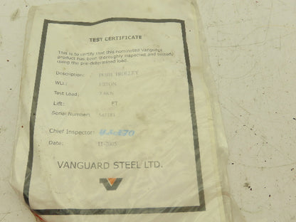 Vanguard VPT-05  1/2 Ton 1000Lb Manual Push Trolley 2.5-5.5" Beam Flange