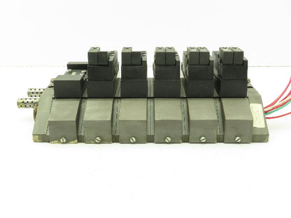 Rexroth Aventics 6-Station Manifold Pneumatic Directional Solenoid Valve Bank