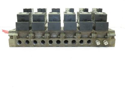 Rexroth Aventics 6-Station Manifold Pneumatic Directional Solenoid Valve Bank