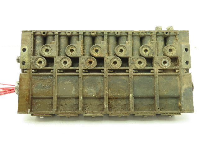 Rexroth Aventics 6-Station Manifold Pneumatic Directional Solenoid Valve Bank
