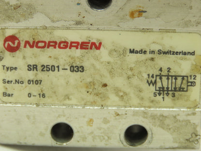 Norgren SR2501033 Roller Spring Actuated Valve 1/8" NPT