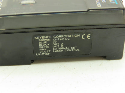 Keyence LV-21AP Digital Laser Sensor Amplifier Main Unit PNP  Lot of 2