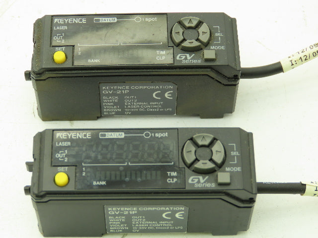 Keyence GV-21P Digital CMOS Laser Sensor Amplifier Main Unit PNP  Lot of 2
