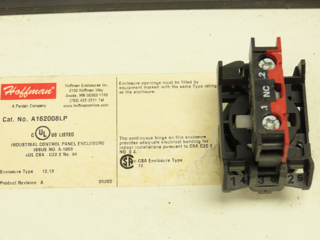 Hoffman A162008LP Electrical Enclosure 16x20x8" Back Plate Pushbutton