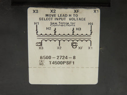 ABB T4500PSF1 Control Transformer 500VA 1PH 50-60Hz Temp CL 105C