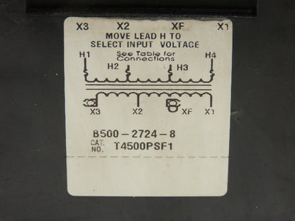 ABB T4500PSF1 Control Transformer 500VA 1PH 50-60Hz Temp CL 105C