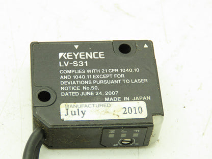 Keyence LV-11SAP Laser Sensor Amplifier with LV-S31 Head 50-200mm