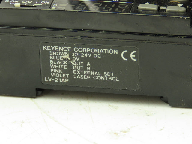Keyence LV-21AP Laser Sensor Amplifier with LV-H32 Reflective Head
