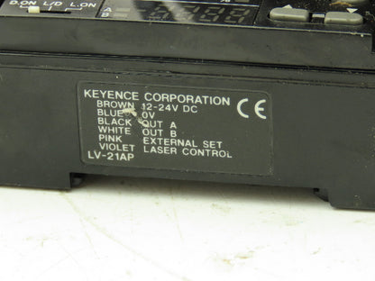 Keyence LV-21AP Laser Sensor Amplifier with LV-H32 Reflective Head