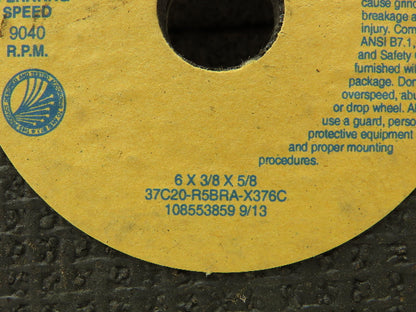 Norton 37C20-R5BRA-X376C Grinding Wheel 6"x 3/8"x 5/8" Lot of 12