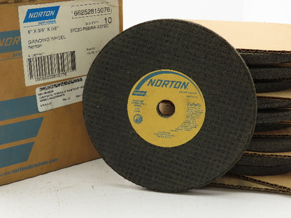 Norton 37C20-R5BRA-X376C Grinding Wheel 6"x 3/8"x 5/8" Lot of 10