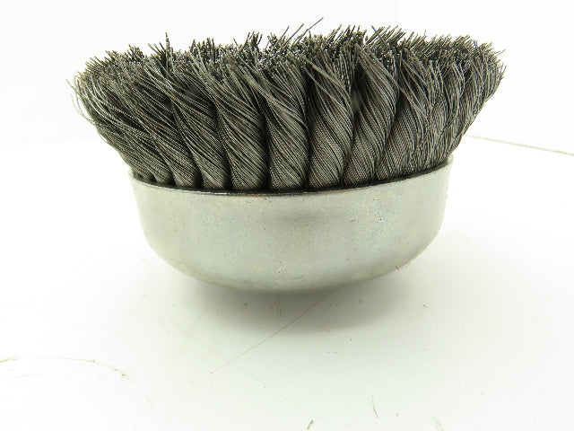 Weiler 12536 6" Double Row Wire Cup Brush .014" Wire 5/8"-11 UNC Nut