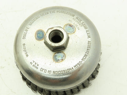 Weiler 12536 6" Double Row Wire Cup Brush .014" Wire 5/8"-11 UNC Nut
