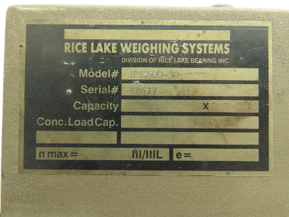 Rice Lake UMC600-30 Weight Indicator Display Unit 117V Scale