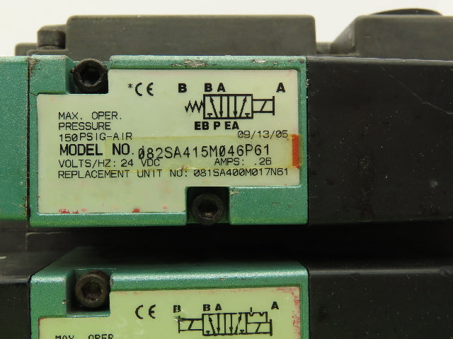 Numatics 082SS415M046P61  3-Station Flexiblock Manifold 24VDC Solenoid Valves