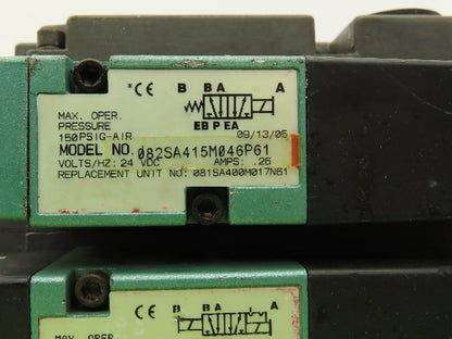 Numatics 082SS415M046P61  3-Station Flexiblock Manifold 24VDC Solenoid Valves
