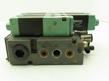Numatics 082SS415M046P61  3-Station Flexiblock Manifold 24VDC Solenoid Valves
