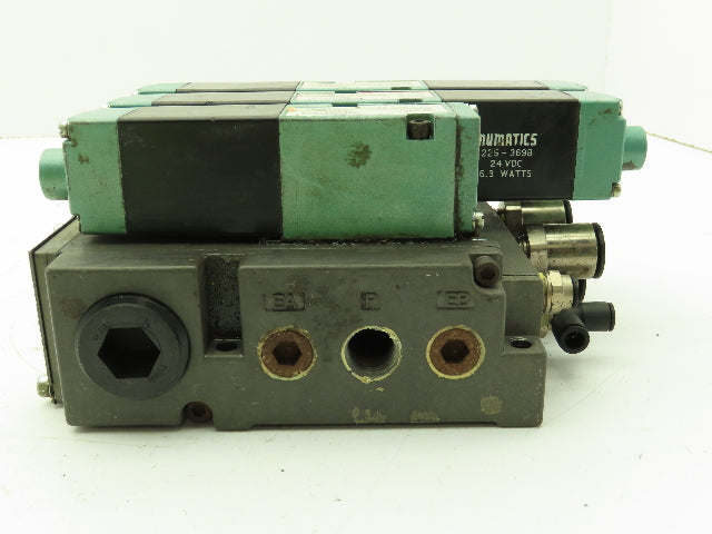 Numatics 082SS415M046P61  3-Station Flexiblock Manifold 24VDC Solenoid Valves