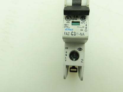 Eaton FAZ-C3/1-NA Miniature Circuit Breaker 3A 277AC 48VDC Lot of 2