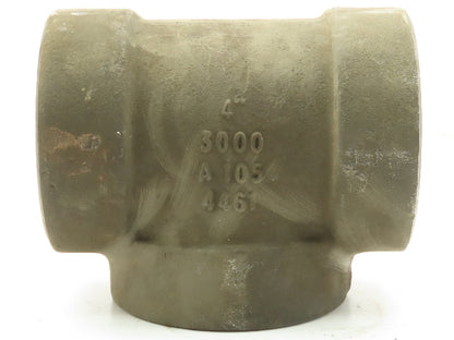 4" Tee Threaded NPT Pipe Fitting Carbon Steel A105 Class 3000